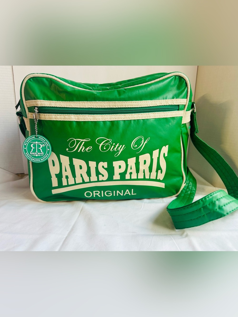 Robin Ruth “Paris” Original Messenger Bag Green Vinyl